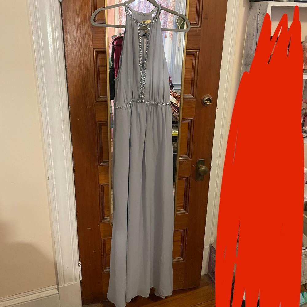 H&M Formal Light Blue Beaded Maxi Dress